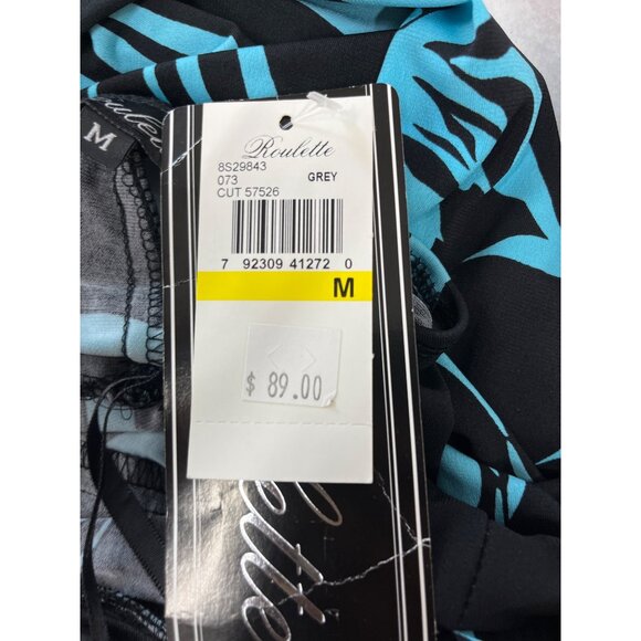 Roulette Women's Black Blue Halter Neck Ocassion Midi Dress Sz M- NWT - Picture 8 of 10